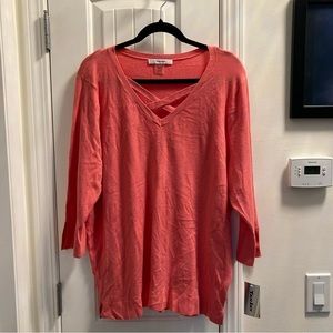 Tan Jay Size XL Peach Sweater with 3/4 Sleeves NWT
